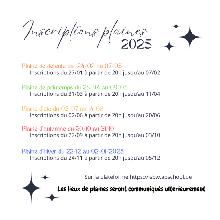 Inscriptions aux plaines ISBW 2025
