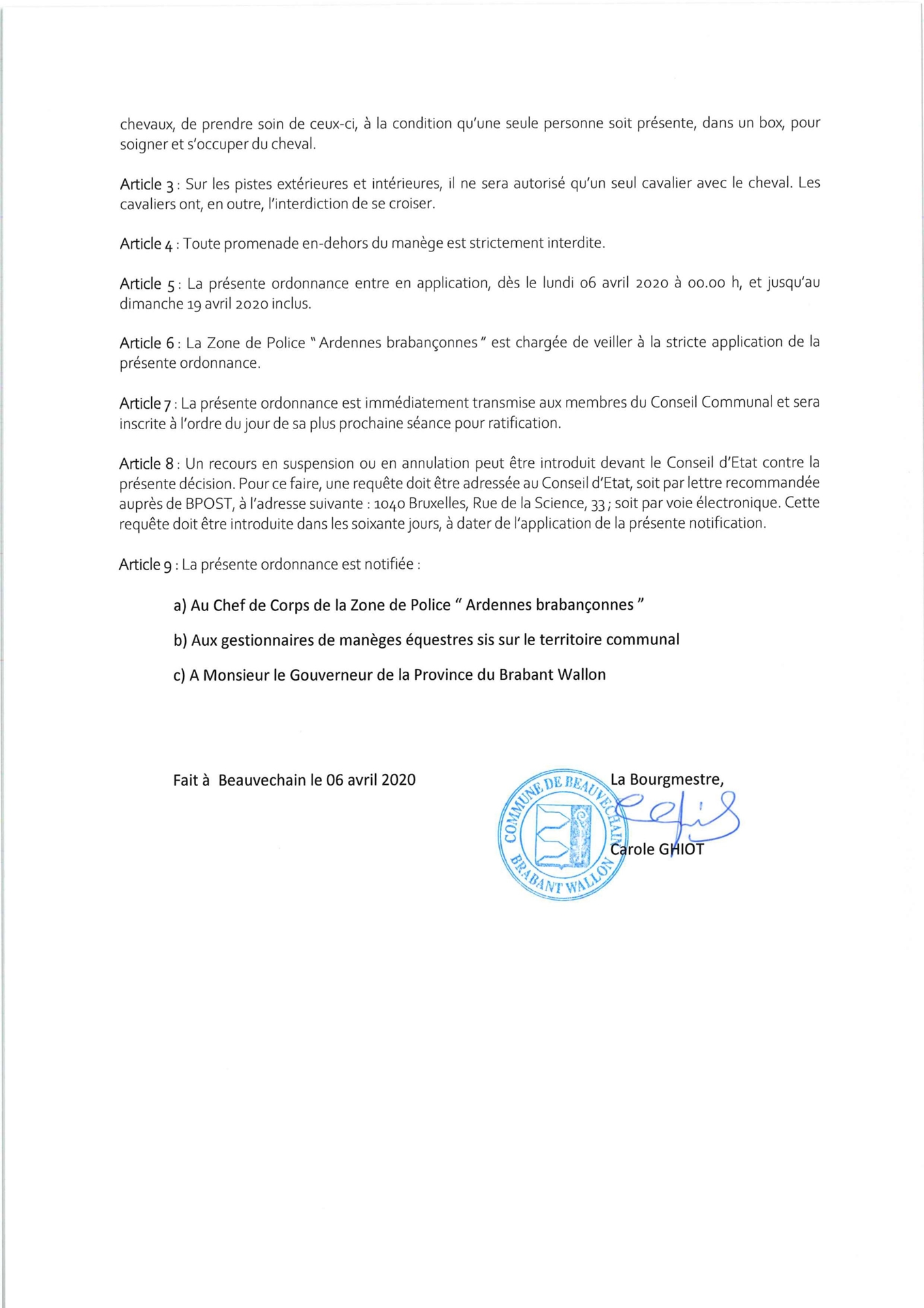 Ordonnances manèges 6.04 verso